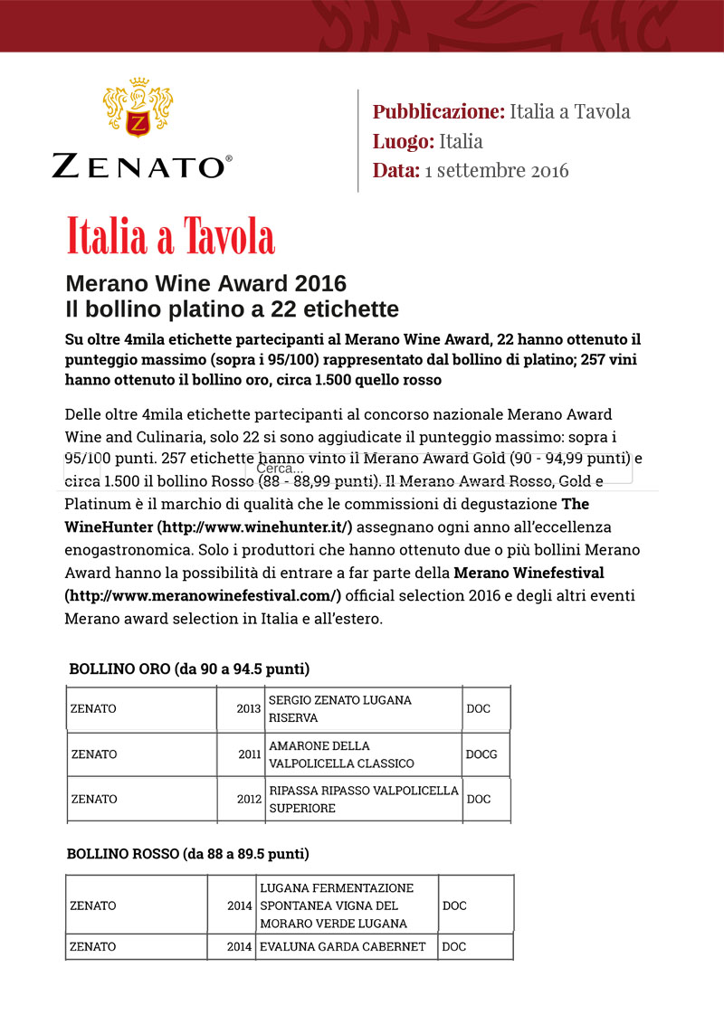 Merano Wine Award 2016